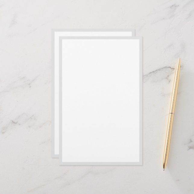 Grått Light Grått Anpassningsbar Färg Gräns Kant W Brevpapper (Fram/Back In Situ)