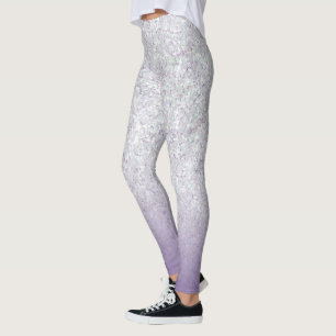 Grått Lila Glitter Sparkles Modern Leggings