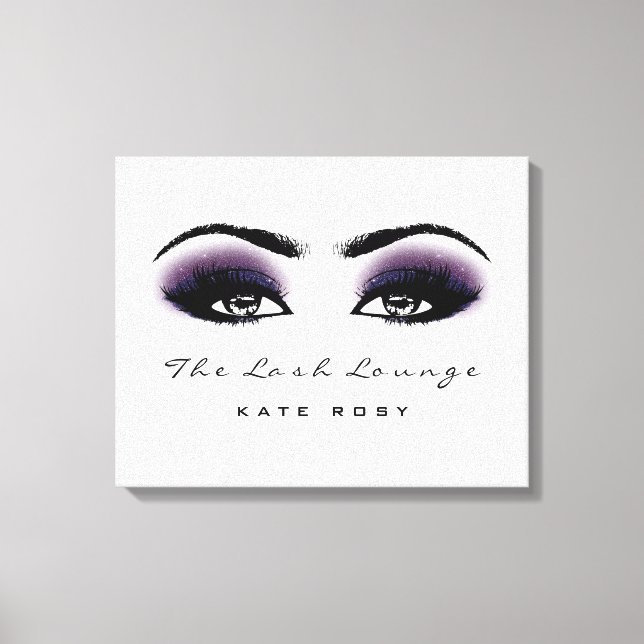 Grått Lila Makeup Artist Beauty Damask Lash Canvastryck (Framsida)