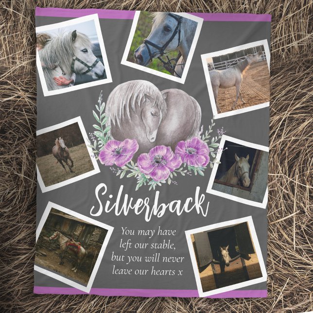 Grått-lila-poppy-blommor art-foto fleecefilt (Skapare uppladdad)