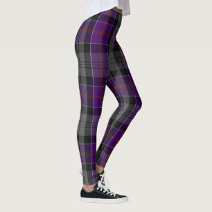 Grått Lila Scottish Tartan Women's Leggings Gråt