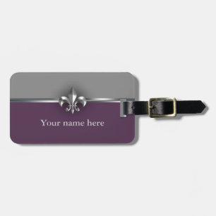Grått lilasilver Fleur de Lis Bagagebricka