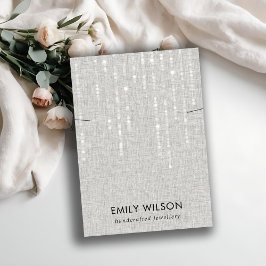 GRÅTT LINEN LIGHT STRINGS NECKLACE BAND VISNING VISITKORT