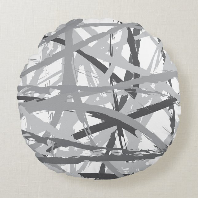 Grått Linjer CIRKEL I LIVET Dekorativ kudde (Framsidan)