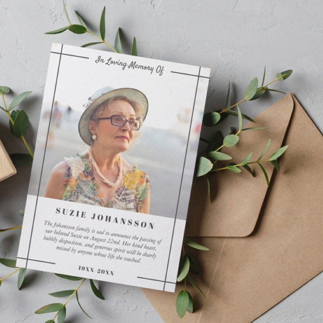 Grått Linjer i fotomeddelande om överljudsminnen Inbjudningar (Skapare uppladdad)