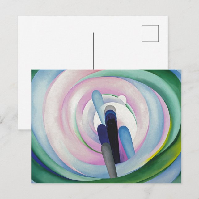 Grått Linjer w Black, Blue and Gult | O'Keeffe | Vykort (Fram/baksida)