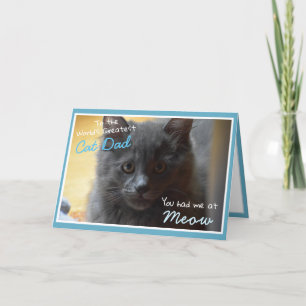 Grått litet katt-pappadagskort för kattpappor kort