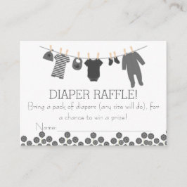 Grått Little Clothes Diaper Raffle Biljett Tilläggskort