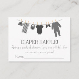 Grått Little Clothes Diaper Raffle Biljett Tilläggskort