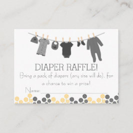 Grått Little Clothes Diaper Raffle Biljett Tilläggskort