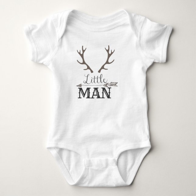 Grått Little Man Tee Shirt (Framsida)