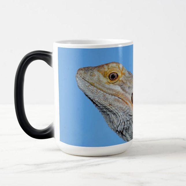 Grått Lizard och halva måne Magisk Mugg (Vänster)