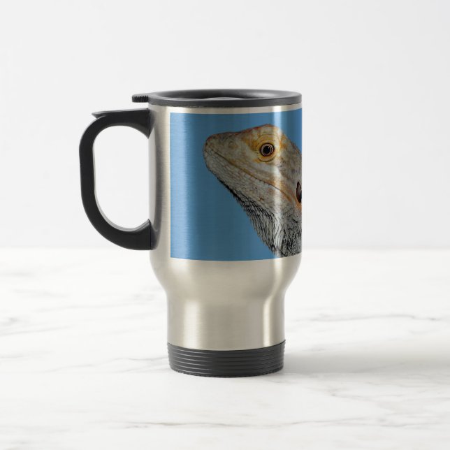 Grått Lizard och halva måne Resemugg (Vänster)