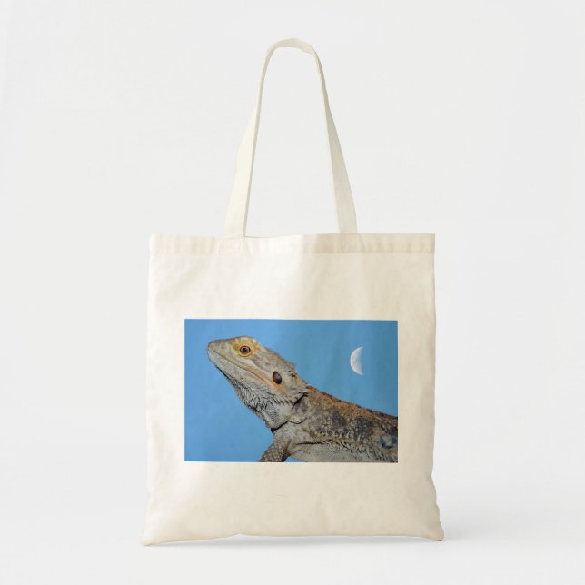 Grått Lizard och halva måne Tygkasse (Framsidan)
