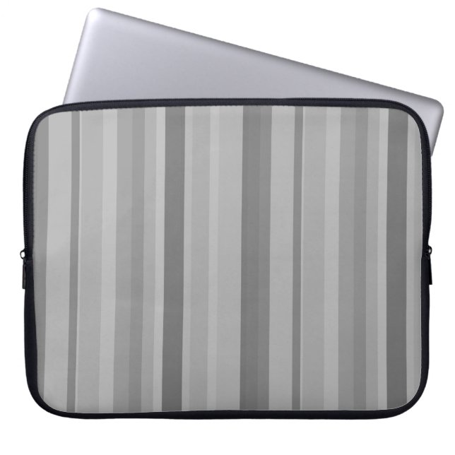 Grått lodrät rand laptop fodral (Framsidan)