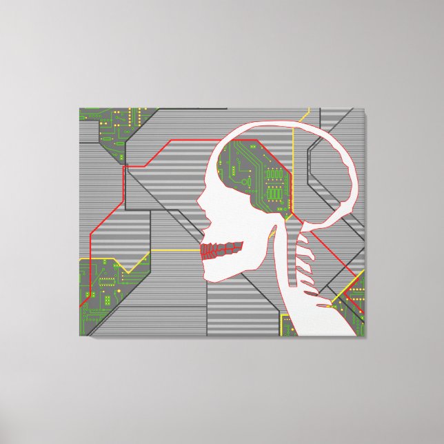 grått logicskalle canvastryck (Framsida)