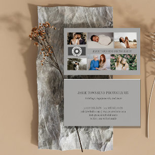 Grått Logotyp Fotokollage Professionell Fotograf Visitkort