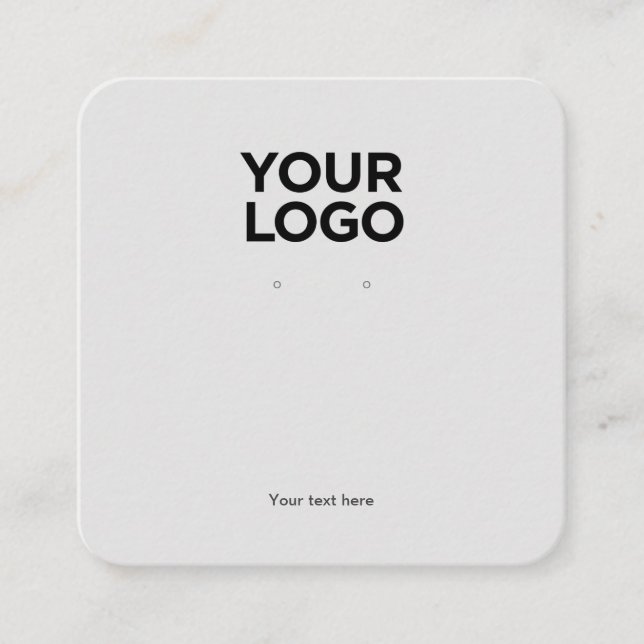 Grått-Logotyp-Visning i fyrkant Fyrkantigt Visitkort (Framsida)