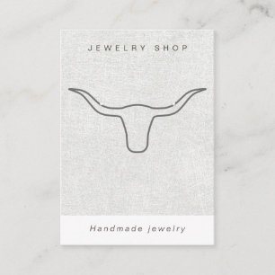 Grått Longhorn Jewelry Visning Card Visitkort