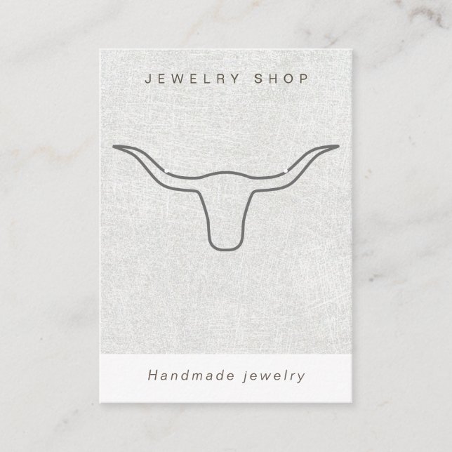 Grått Longhorn Jewelry Visning Card Visitkort (Framsida)