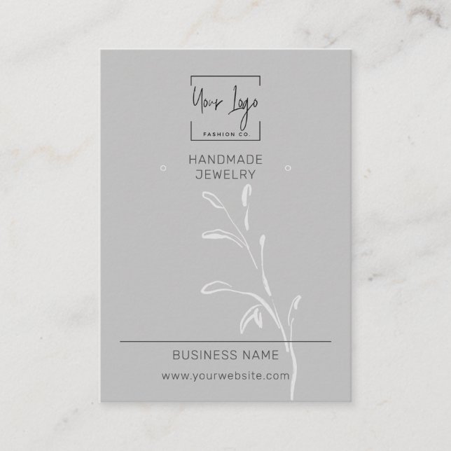 Grått Löv Social QR Mode judiskt Visning kort för (Framsida)