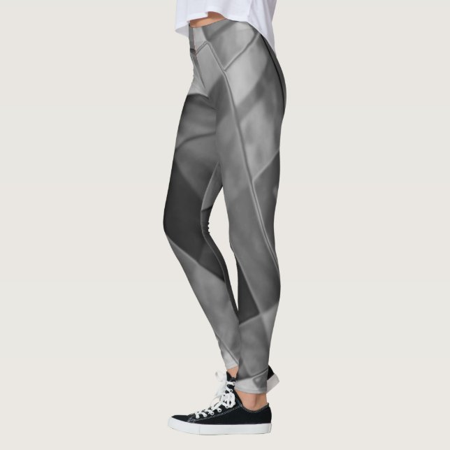 Grått-lutade kvadrater och rektanglar, lätt grått? leggings (Vänster)