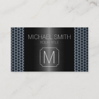 Grått Luxury Stainless Metall Monogram Visitkort