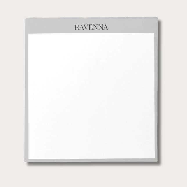 Grått Lyx Särdrag Personligt Anpassat Namn Anteckningsblock (Skapare uppladdad)