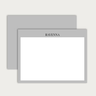 Grått Lyx Särdrag Personligt Anpassat Namn Anteckningskort