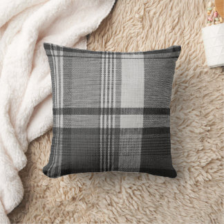 Grått Madras Tartan Mönster Struktur Kudde