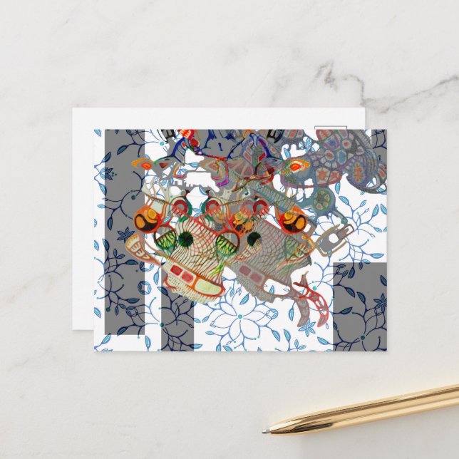 Grått-magi Vykort (Fram/Back In Situ)