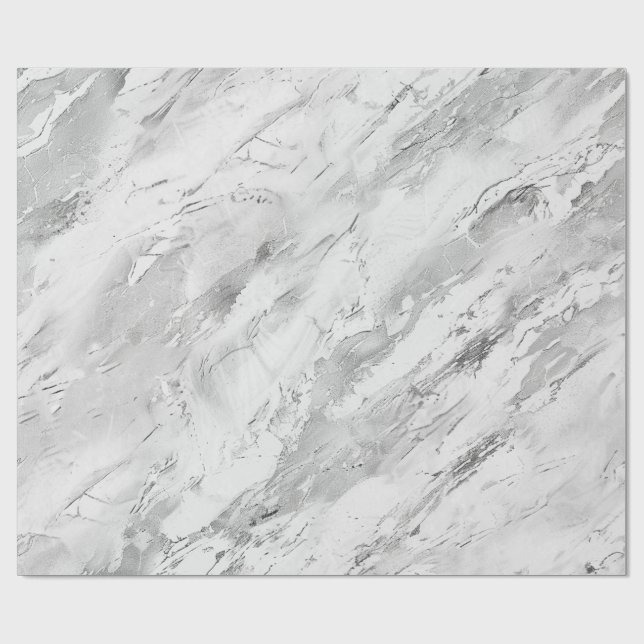 Grått Majestic Marble Impressions Wrapping Papper Presentpapper (Platt)