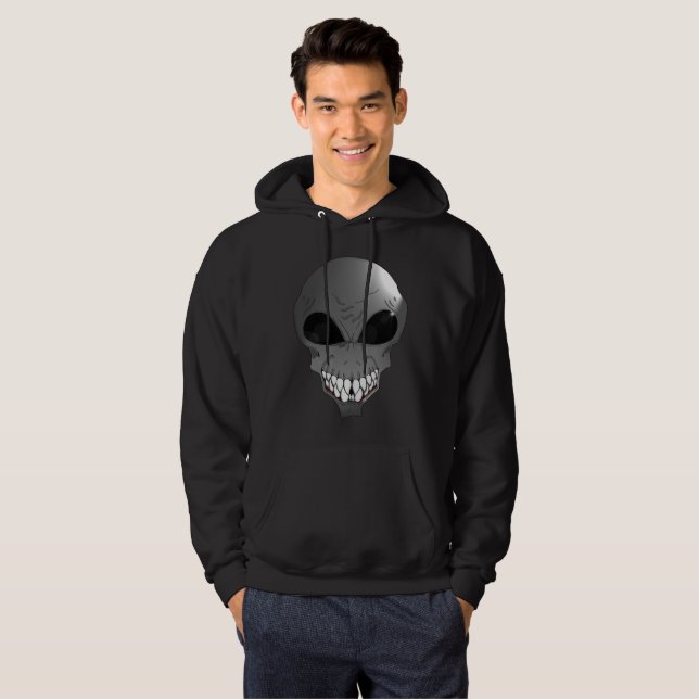 Grått Manar Basic Hooded Sweatshirt (Hel framsida)