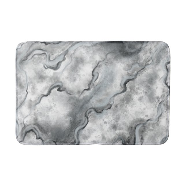 Grått Marble Bath Mat Matta (Framsidan)