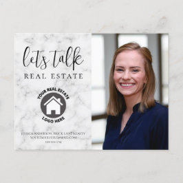 Grått Marble Contact Info Photo Real Gods Vykort