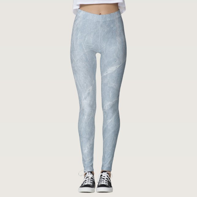 Grått Marble Effect Leggings (Framsida)