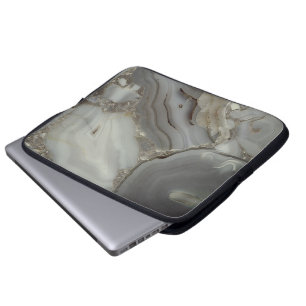 Grått Marble med Guld Vein Laptop Fodral