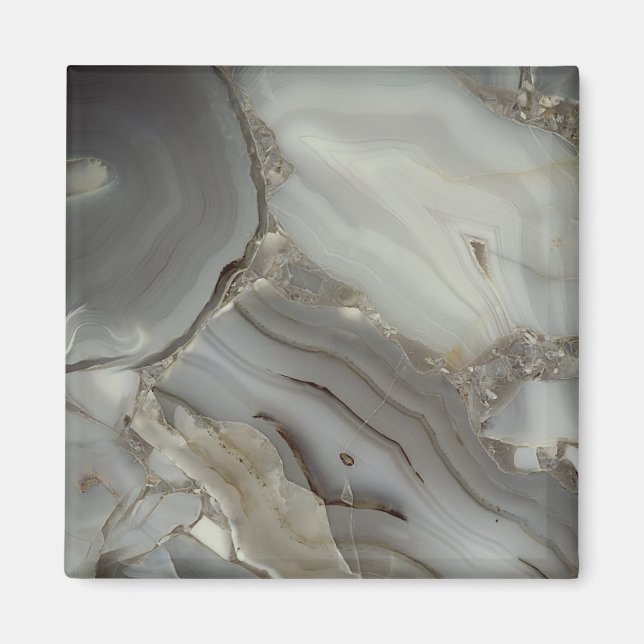 Grått Marble med Guld Vein Magnet (Framsidan)