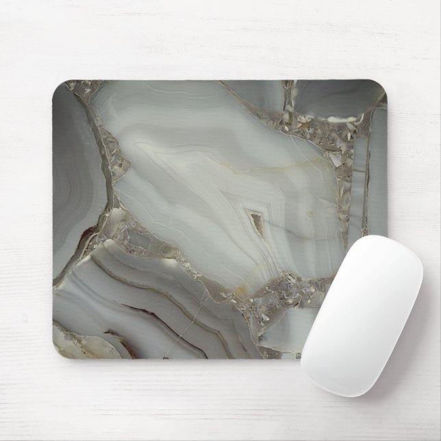 Grått Marble med Guld Vein Musmatta (Med mus)
