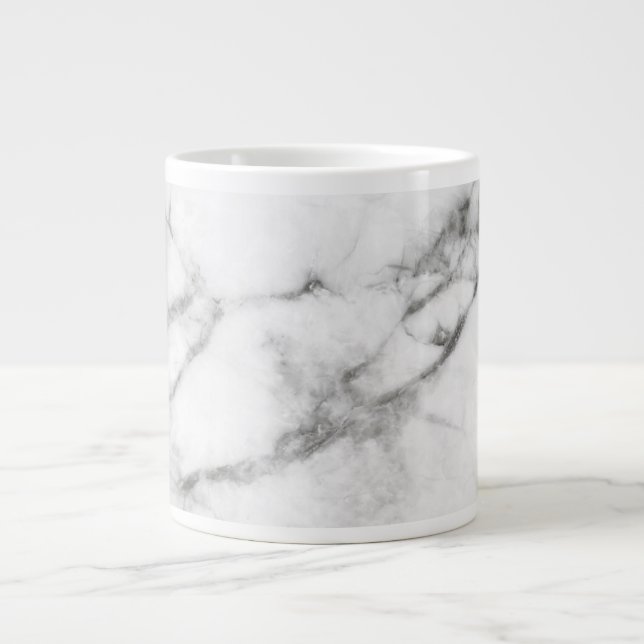Grått Marble Mugg Jumbo Mugg (Framsidan)