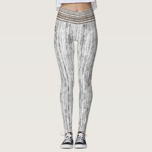 Grått Marble och Rand Mönster Leggings