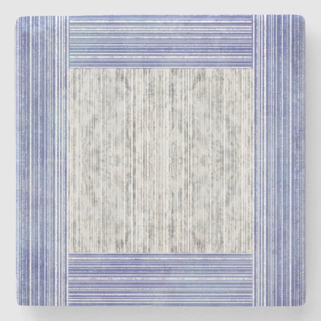 Grått Marble & Rand Mönster Stenunderlägg (Framsidan)