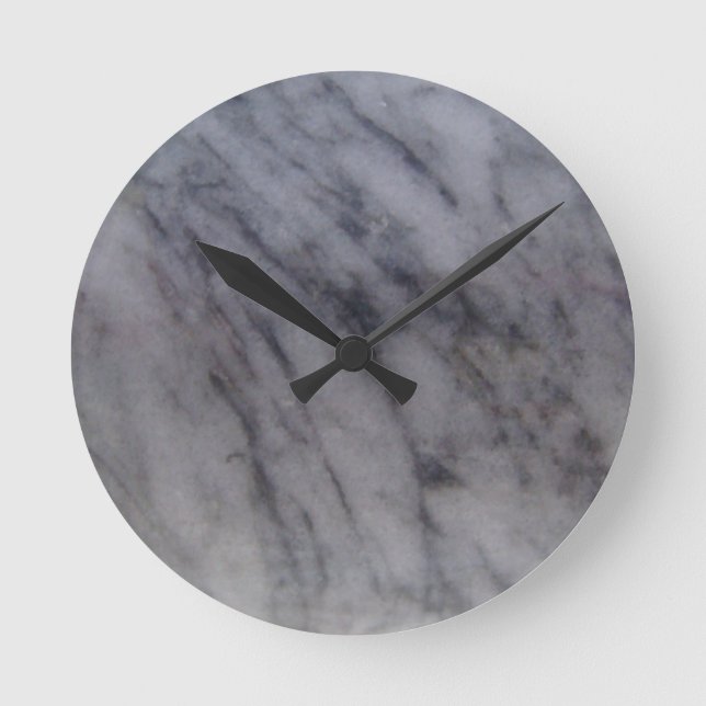 Grått Marble Rund Klocka (Framsida)