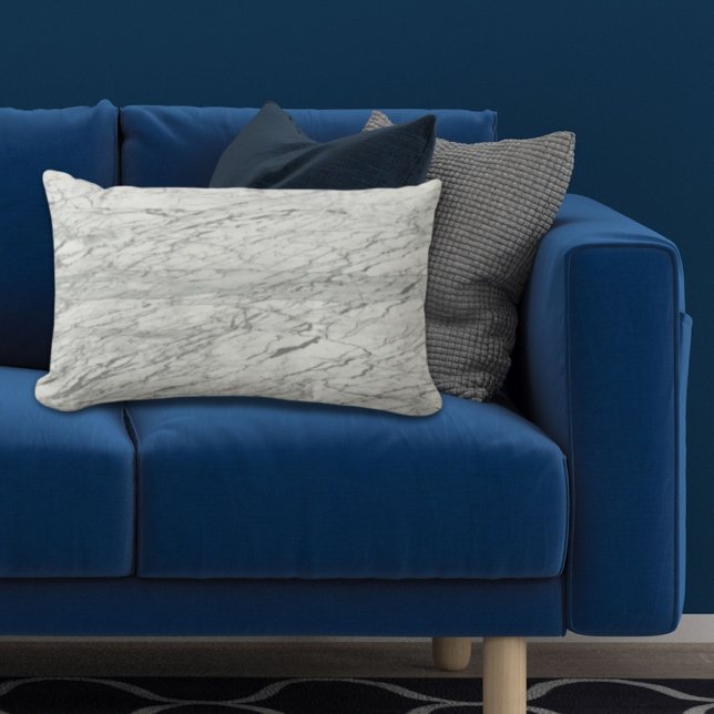 grått marble-snyggt av modern chic lumbarkudde (minimalist stylish modern chic grey marble lumbar pillow)