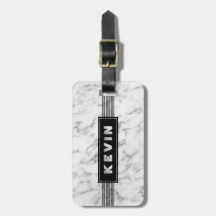 Grått Marble Struktur & Black Rand Bagagebricka