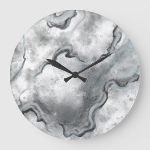 Grått Marble Wall Clock Stor Klocka