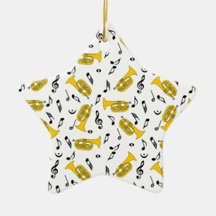 Grått Marching Baritone Musik noter Julgransprydnad Keramik