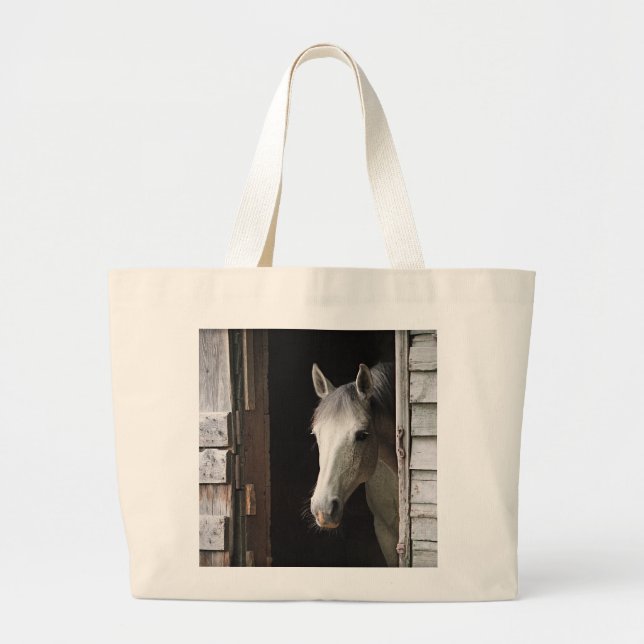 Grått Mare Horse Jumbo Tote Tygkasse (Framsidan)