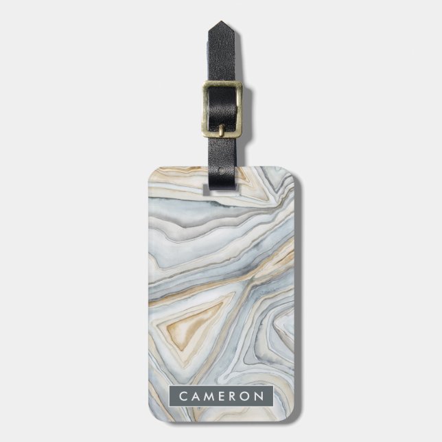 Grått MarLED Abstract Design Bagagebricka (Vertikal Framsida)