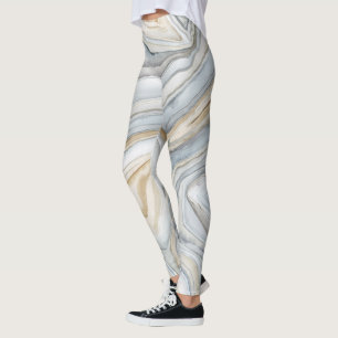 Grått-marmorerad abstrakt utformning leggings